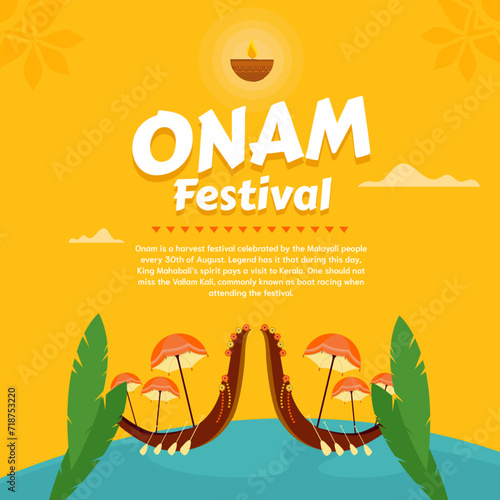 Colorful poster for Onam Fe...