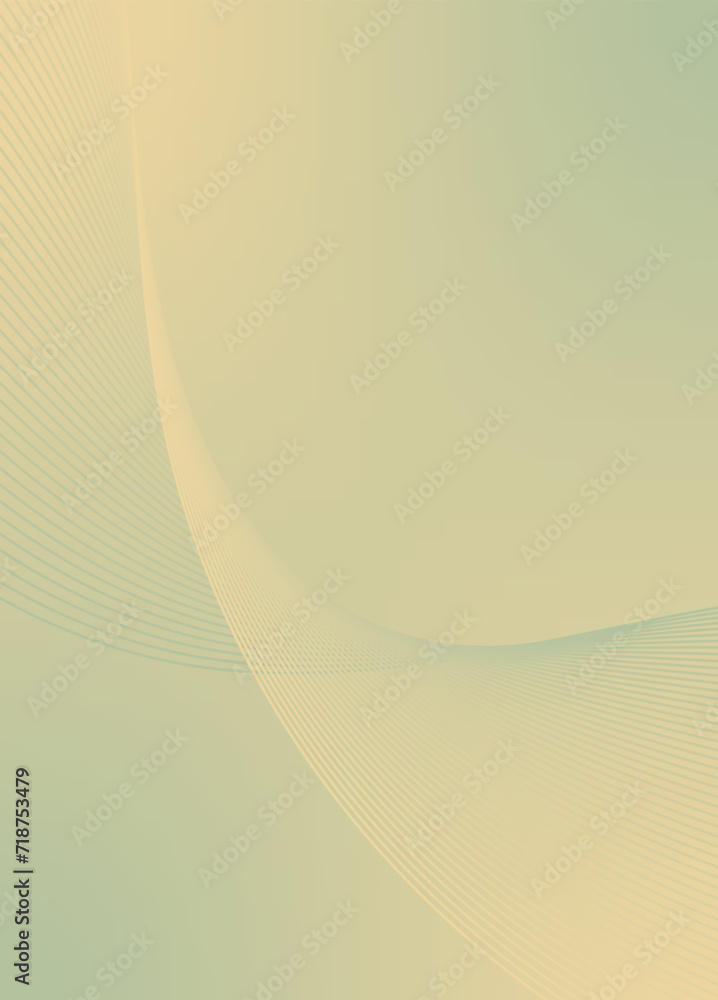 Abstract background vector green, yellow with dynamic waves for wedding. Futuristic technology backdrop with network wavy lines. Premium template with stripes and gradient mesh for banner or poster