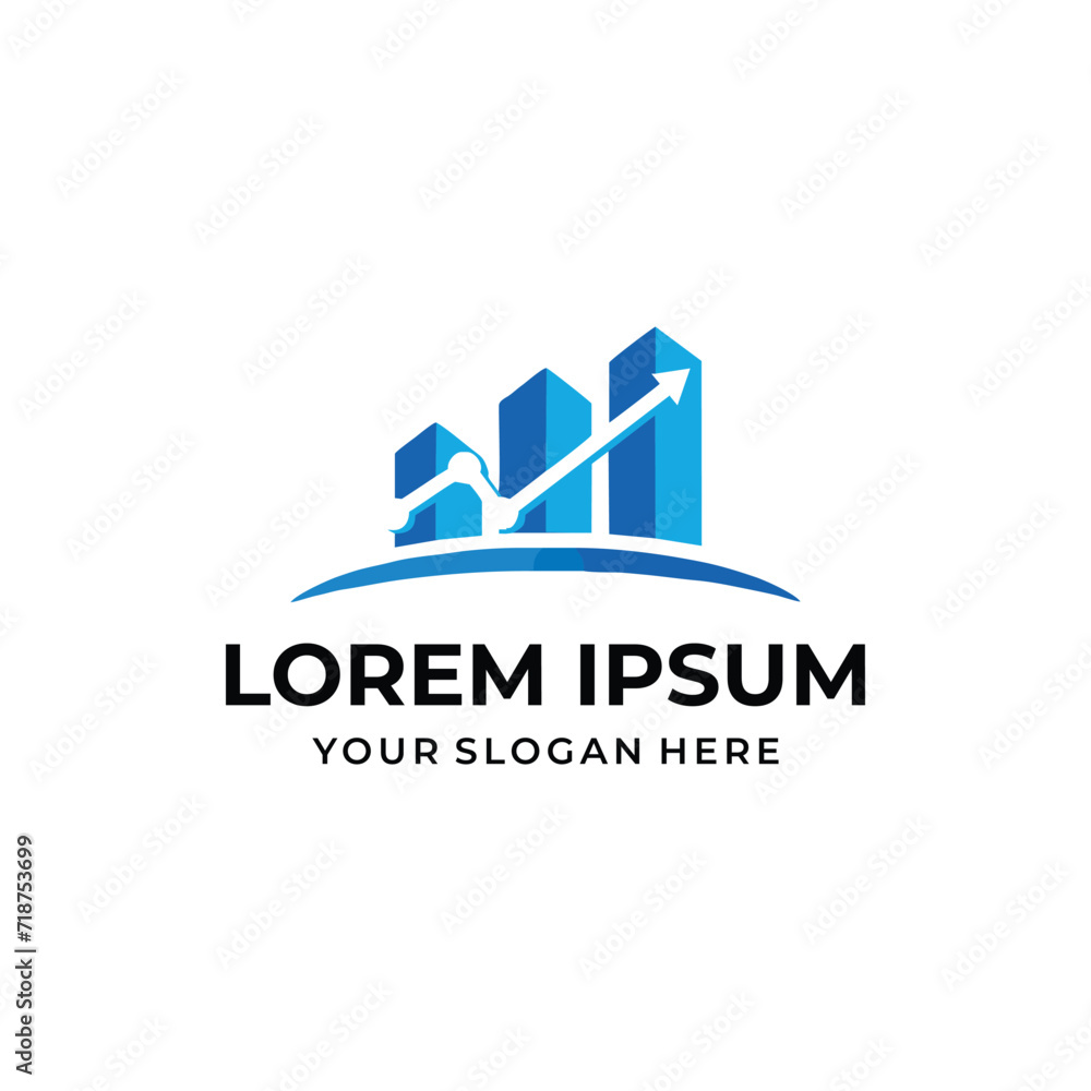 Illustration business growth investment Management logo design template