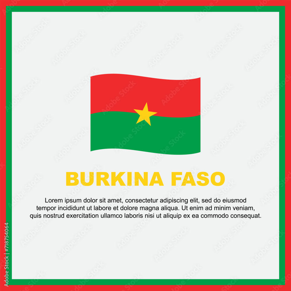 Burkina Faso Flag Background Design Template. Burkina Faso Independence Day Banner Social Media Post. Burkina Faso Banner
