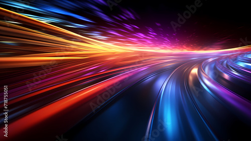 Line glowing motion blur illustration light background, energy neon light, effect bright line glowing motion blur © ma