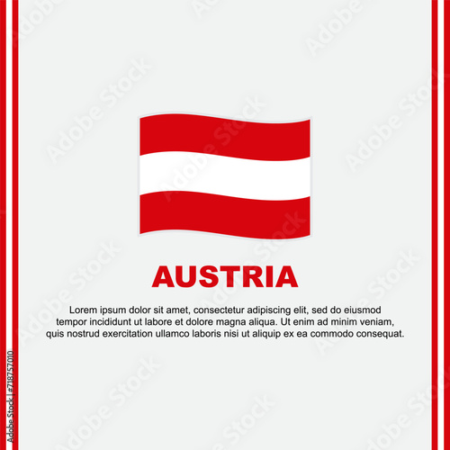 Austria Flag Background Design Template. Austria Independence Day Banner Social Media Post. Austria Cartoon