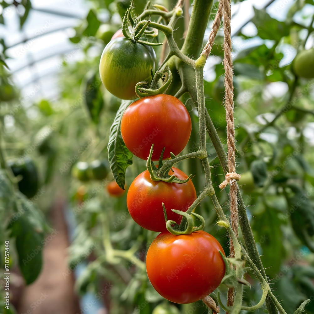 tomatoes in a greenhouse