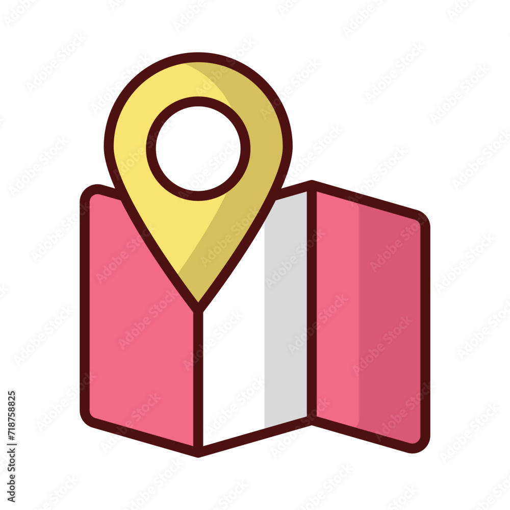 Map icon isolate white background vector stock illustration Map icon isolate white background vector stock illustration