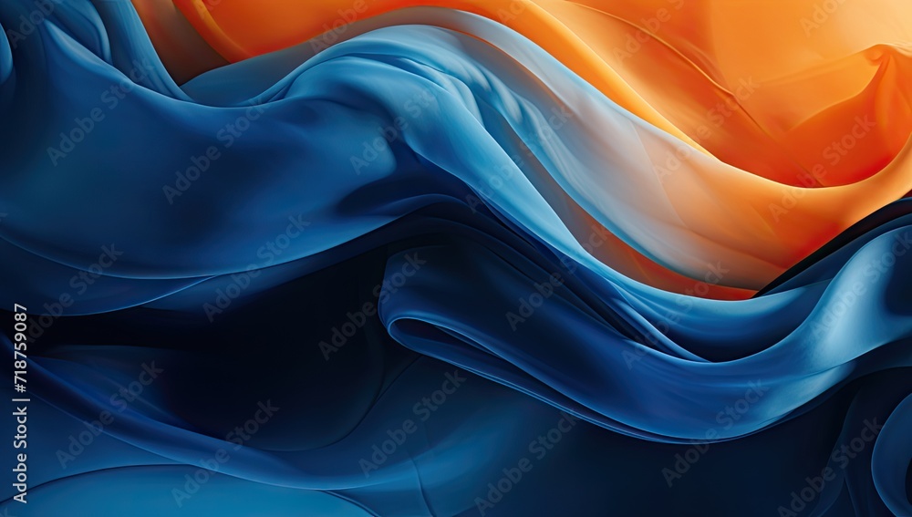 Abstract waves background in smooth and flowing silk style