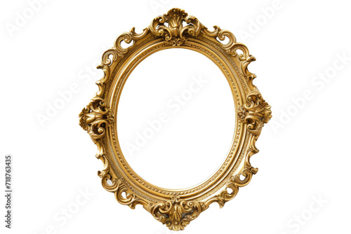 Oval Victorian Frame Isolated on Transparent Background