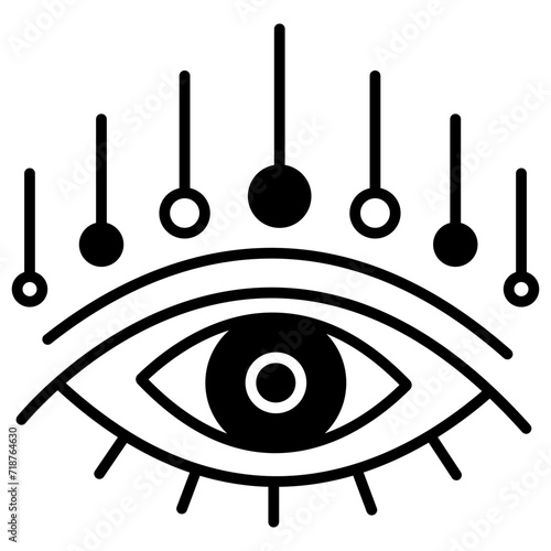 Eye glyph and line vector illustration
