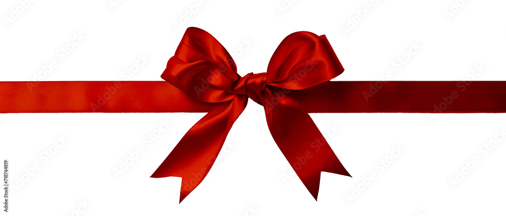Red bow and ribbon isolated on white and transparent background. Red bow and ribbon isolated on white and transparent background.