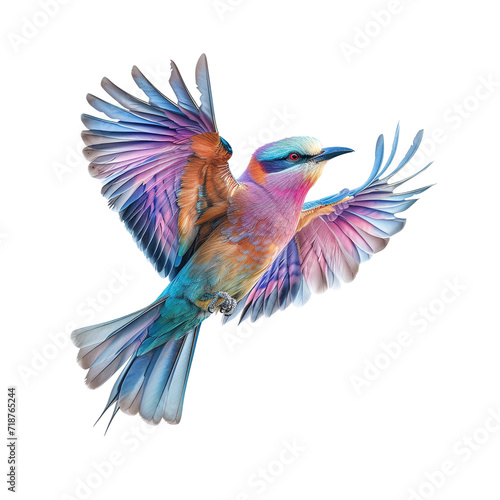 ilac breasted Roller bird isolated photo