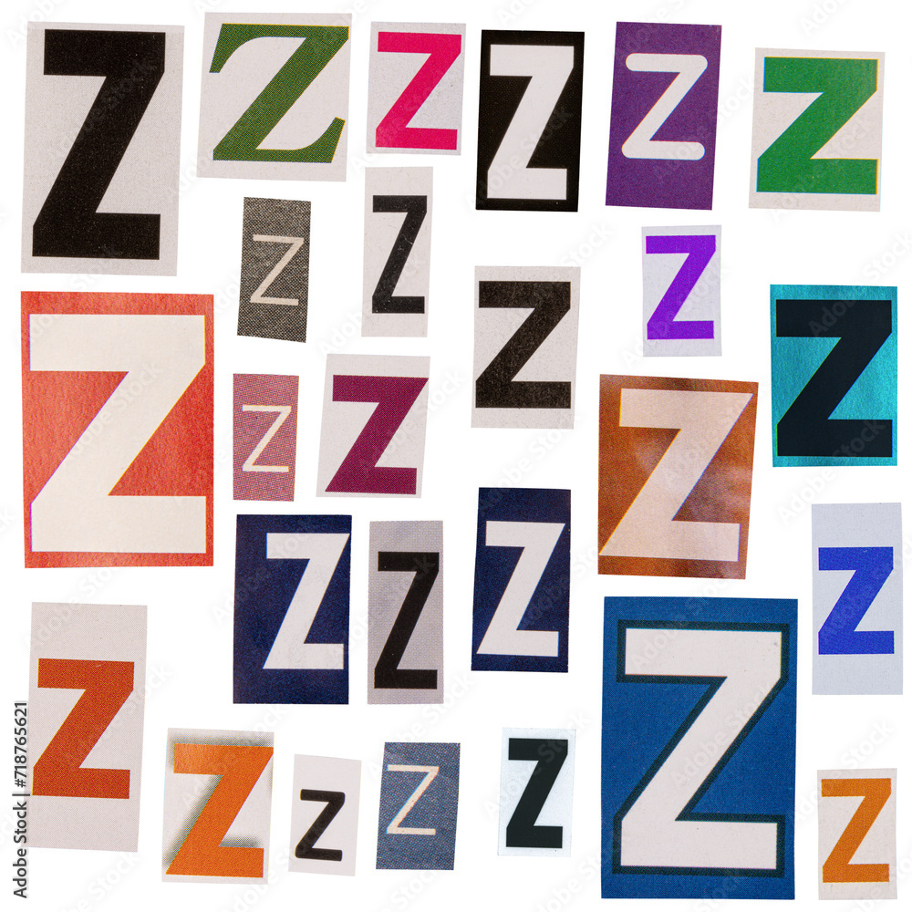 Letter Z cut out from newspapers Letter Z cut out from newspapers