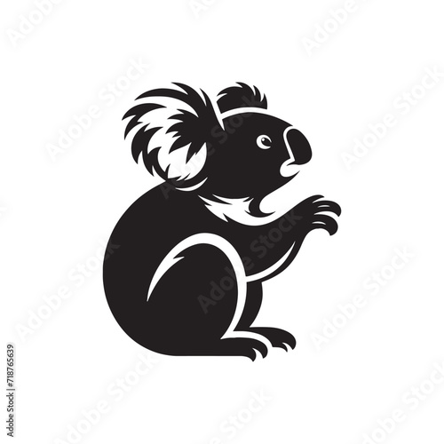 Enchanting Eucalyptus Dreams: Koala Bear Silhouette Set amidst the Serene Beauty of Nature's Canvas - Koala Illustration - Koala Bear Illustration - Koala Vector
