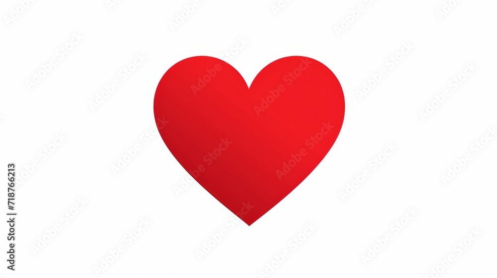 Heart made of red paper, shape of love on a white background, Valentine's Day. For love. AI created.
