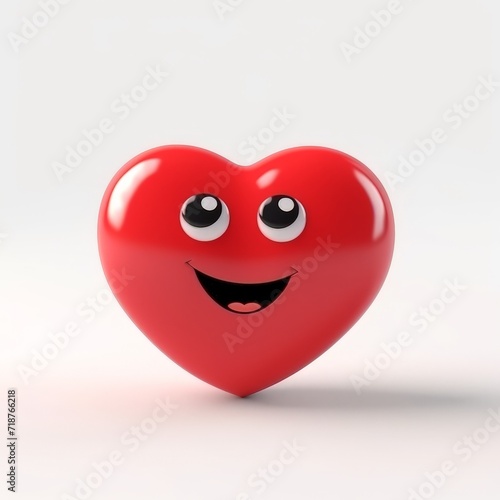 Smiley in love. Heart with eyes and smile, Valentine's Day. AI created. 