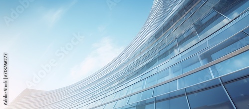 modern building and empty floor with skyline background