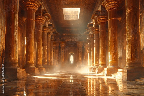 Golden Temple Glows in the Sunlight: A Stunning Sight for the Solstice Generative AI