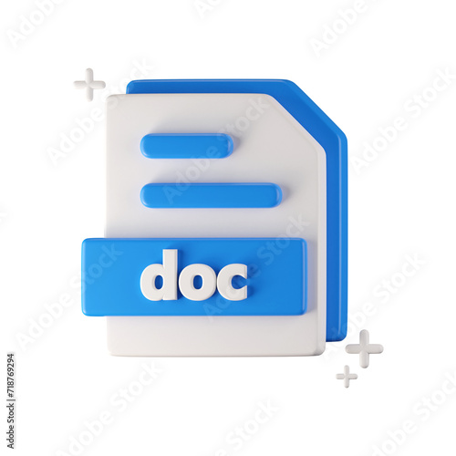 doc file format 3d icon