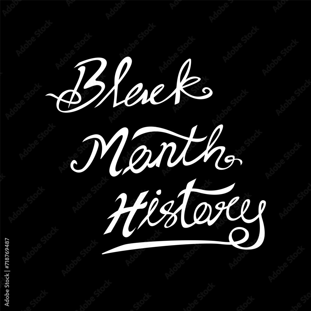 Black month history hand writting text. Vector illustration of design template for national holiday poster or card.