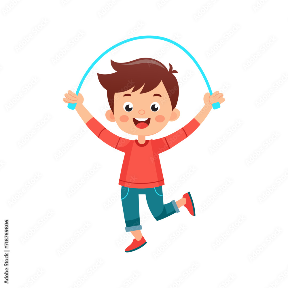 Children playing jump rope. Flat graphic vector illustration. Children playing jump rope. Flat graphic vector illustration.