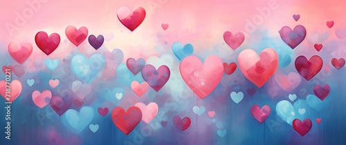 hearts are shown on a blurred background
