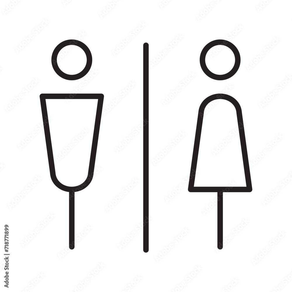 toilet pictogram icon. Line vector icon on white background. High quality design element. Editable linear style stroke. Vector icon toilet pictogram icon. Line vector icon on white background. High quality design element. Editable linear style stroke. Vector icon