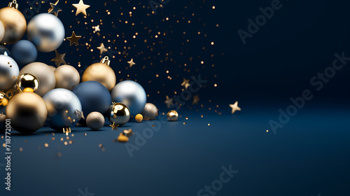 Luxurious shiny Christmas ball decoration, Christmas and New Year ornaments background © Derby