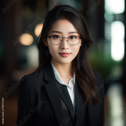 Smart Beautiful Asian Corporate Girls, Young Professional Female Employee, Smiling And Looking Confident, Pretty Corporate Girl, Generative Ai.