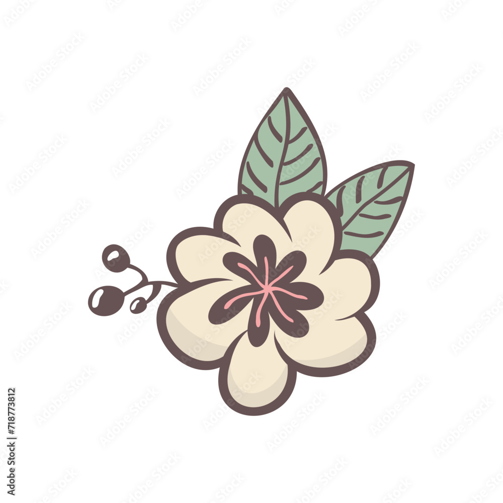Vector clipart of cute yellow flower in doodle style. Stock isolated image on a white background. Perfect for cards, logo, decorations, spring and summer designs. Botanical clipart. Vector clipart of cute yellow flower in doodle style. Stock isolated image on a white background. Perfect for cards, logo, decorations, spring and summer designs. Botanical clipart.