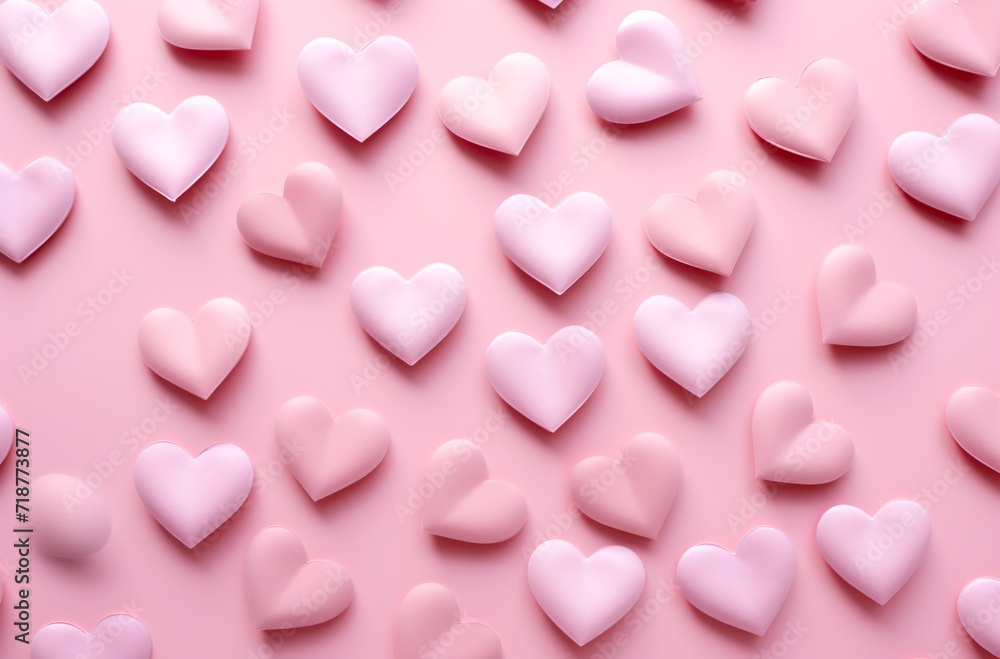 all over the pink background there are many pink paper hearts all over the pink background there are many pink paper hearts