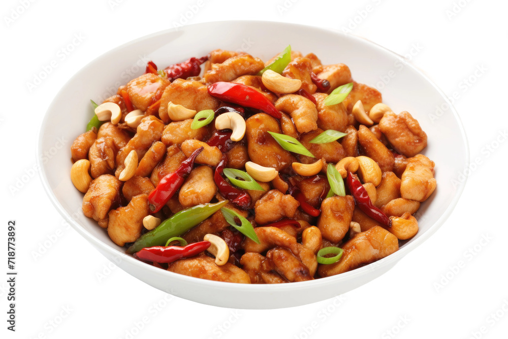 Kung Pao Chicken Stir Fry Isolated On Transparent Background