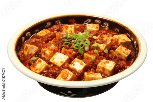 Ma Po Tofu Dish Isolated On Transparent Background