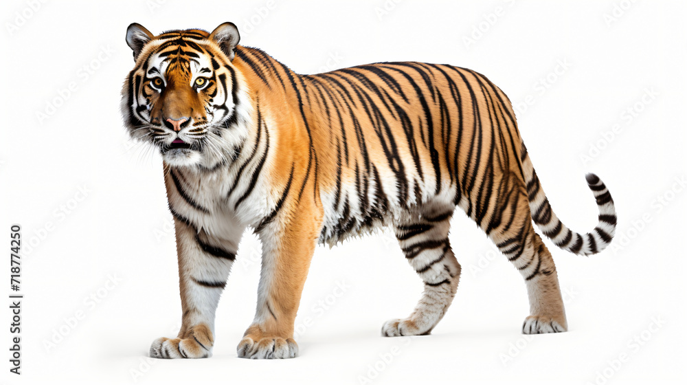 Siberian tiger isolated white background
