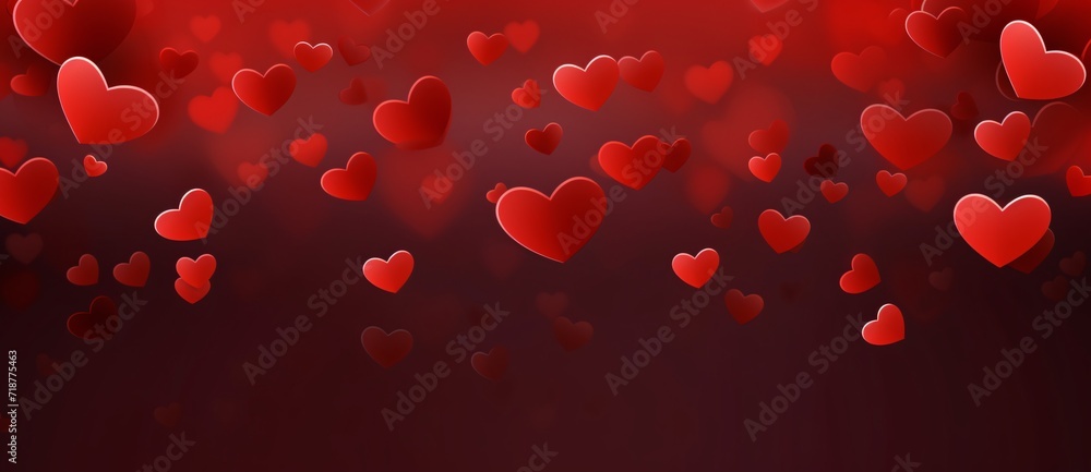 numerous red hearts on a red background