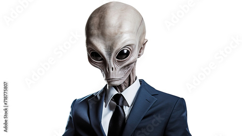Alien in businessman suit on white background © Pixel Town