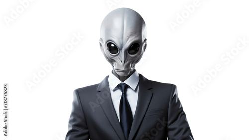 Alien in businessman suit on white background © Pixel Town