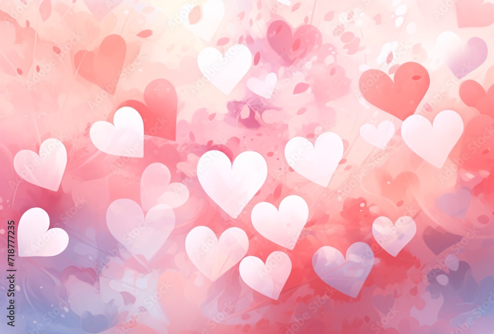 pink and white hearts on a pink background