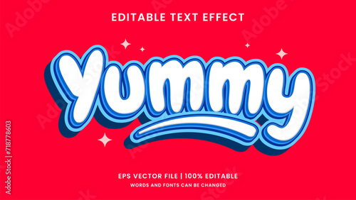 Yummy 3d editable text effect photo
