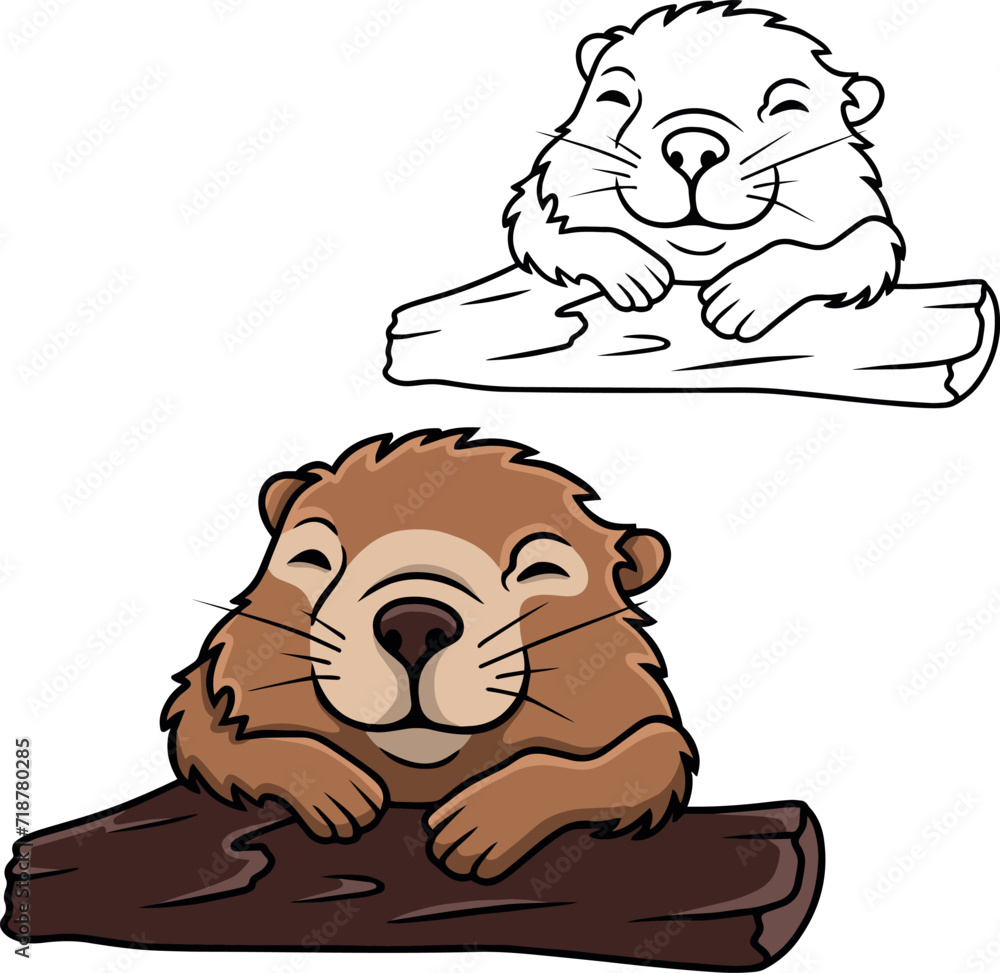 Sleeping Groundhog vector Sleeping Groundhog vector