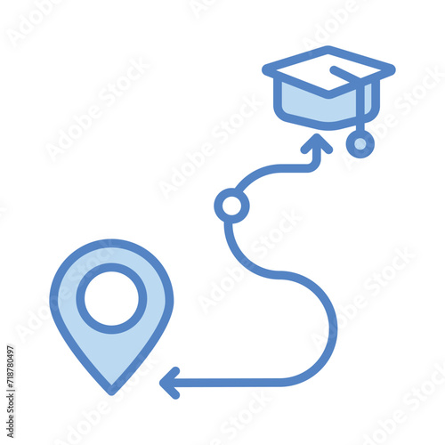 School Loction icon isolate white background vector stock illustration photo