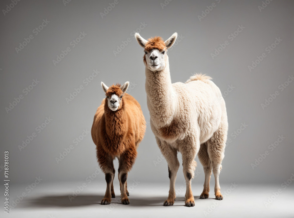 Fototapeta premium Llama Reflection in White Serenity