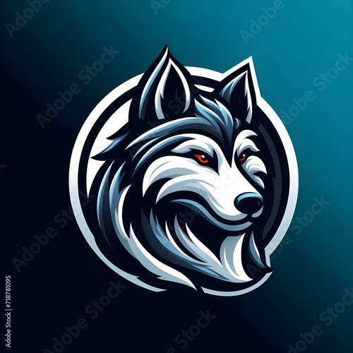 Logo illustration animal wolf, illustration 3d render. 