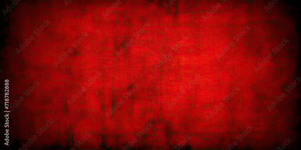 Red red textured grunge wall background .Festive glowing blurred texture. red halloween background banner. red vintage wall