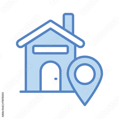 Home Location icon isolate white background vector stock illustration