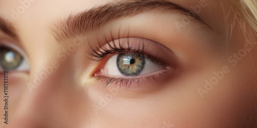 Woman with Light Brown Eye and Delicate Lashes