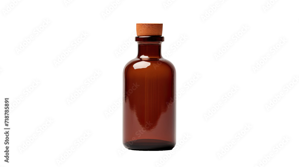 brown medicine bottle on white background