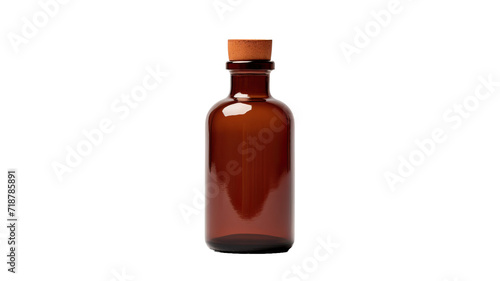 brown medicine bottle on white background
