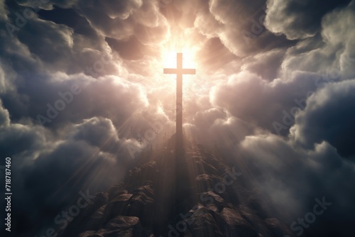 Jesus ascends to heaven in cloudshaped cross © darshika
