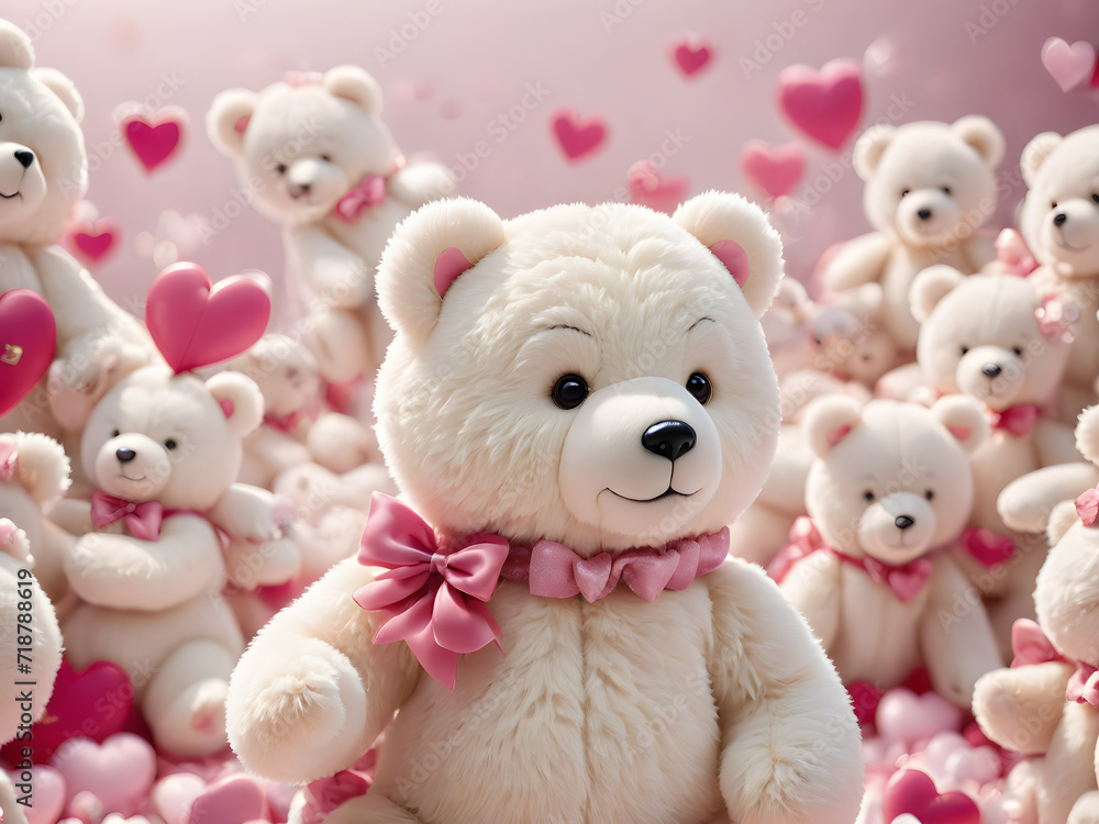 fluffy soft polar bears with hearts valentines day card fluffy soft polar bears with hearts valentines day card