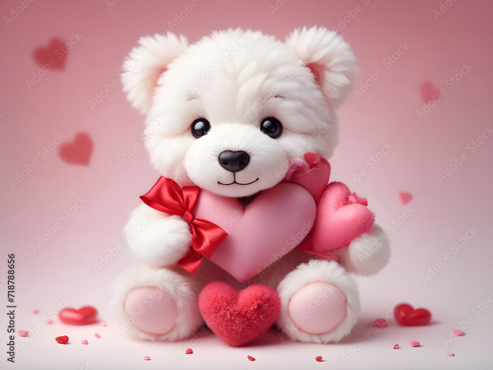 fluffy soft polar bears with hearts valentines day card fluffy soft polar bears with hearts valentines day card