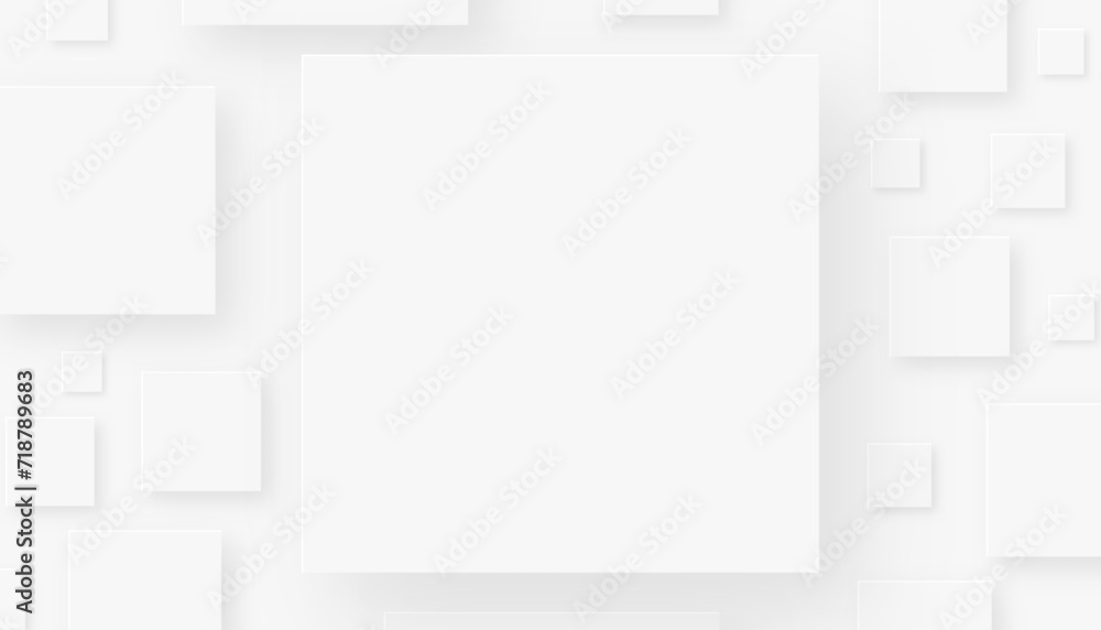 Square abstract white background. Modern minimalist square geometric background Square abstract white background. Modern minimalist square geometric background