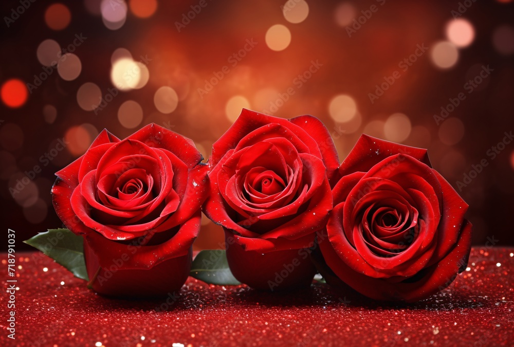 three red roses with red hearts around them three red roses with red hearts around them